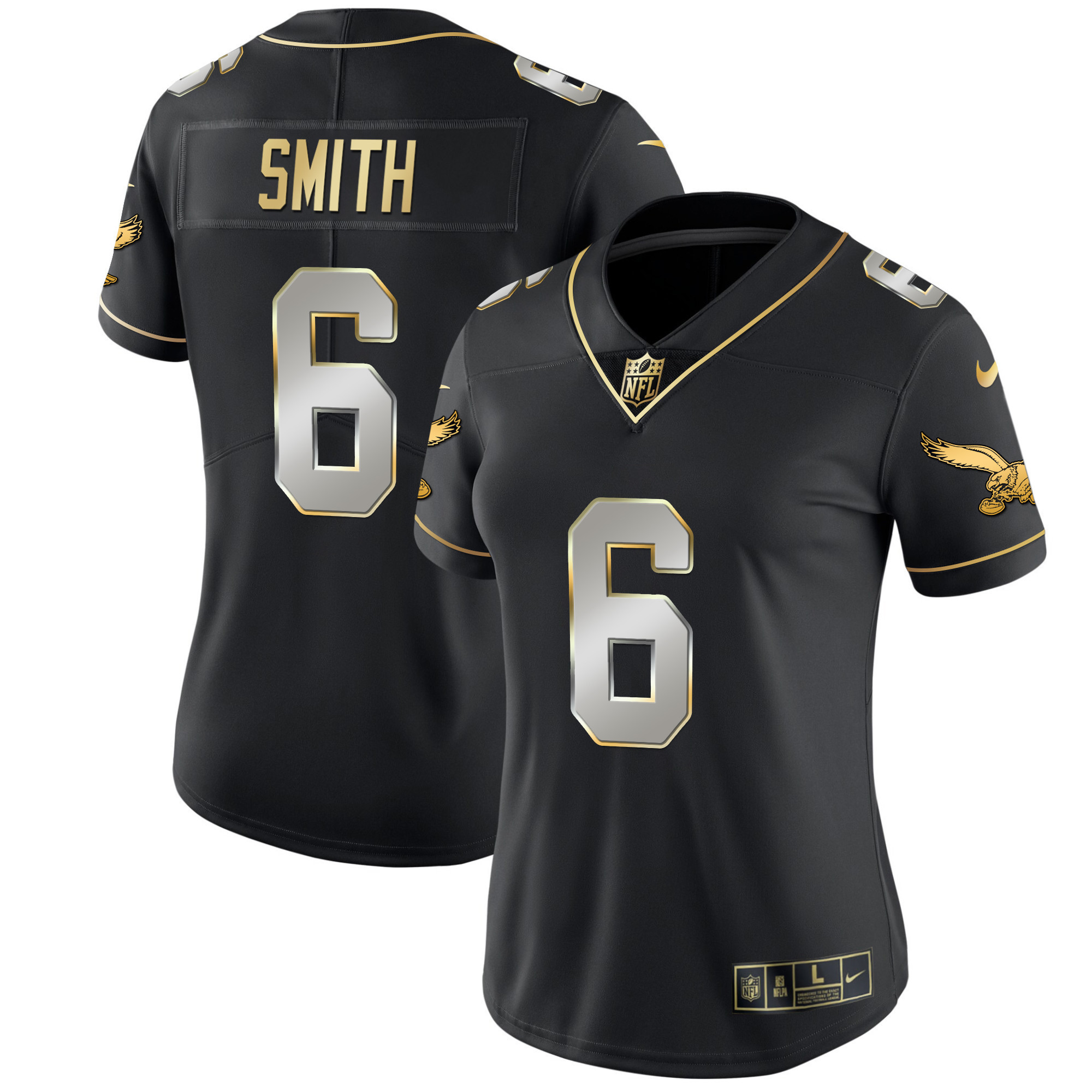 DeVonta Smith Women's Philadelphia Eagles Kelly Green Gold Black Limited Jersey - All Stitched