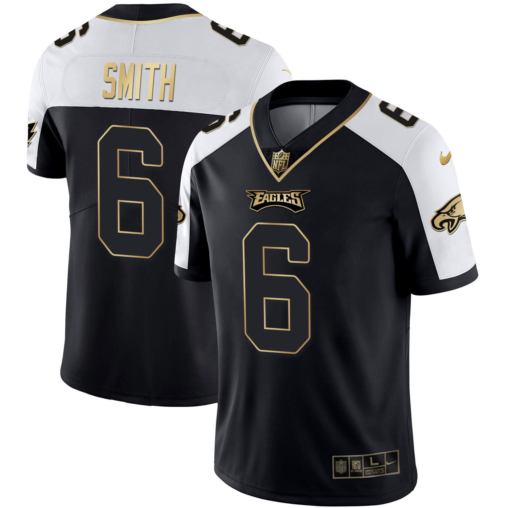 DeVonta Smith Youth's Philadelphia Eagles Gold & Split Vapor Alternate Jersey - All Stitched