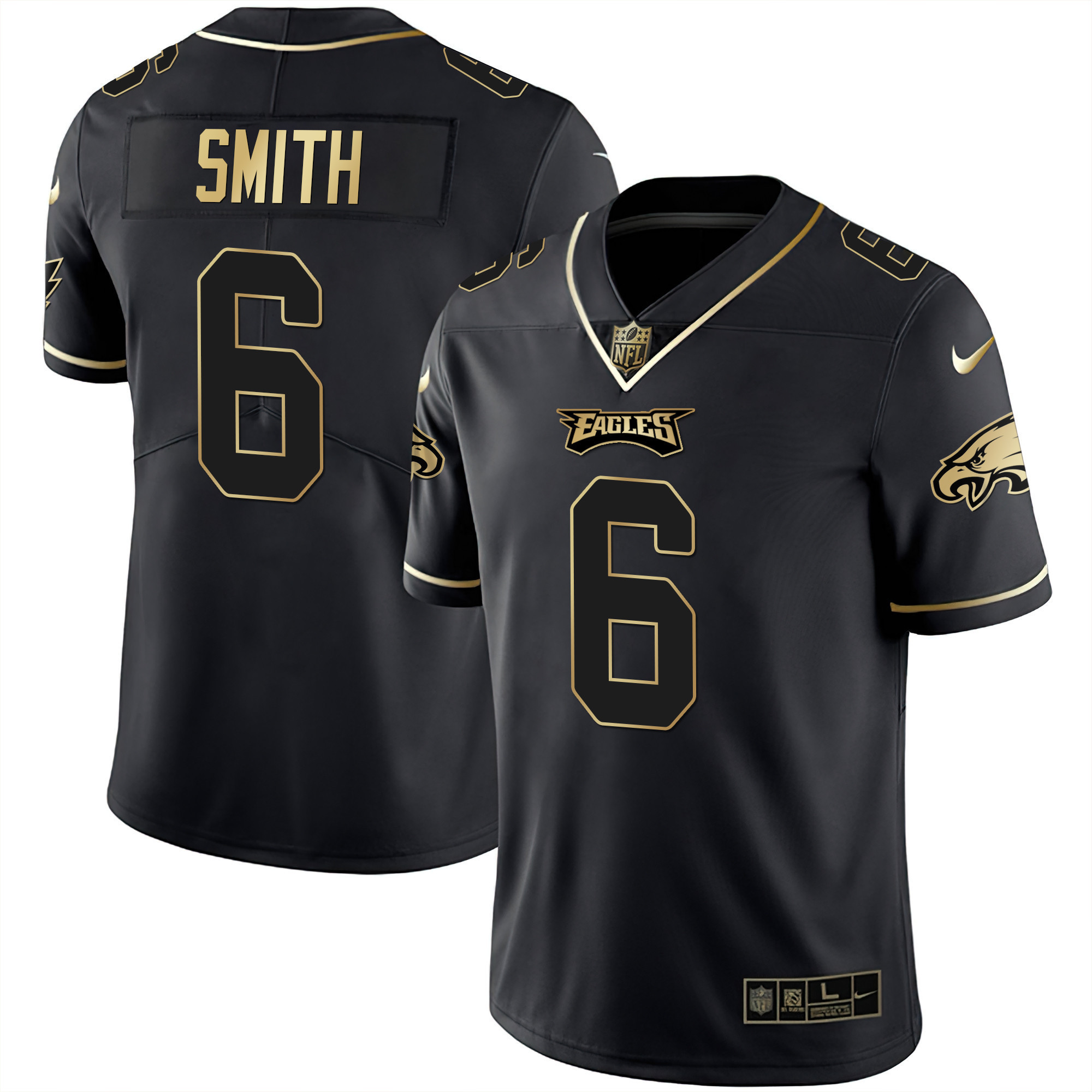 DeVonta Smith Youth's Philadelphia Eagles Gold & Split Vapor Black Gold Jersey - All Stitched