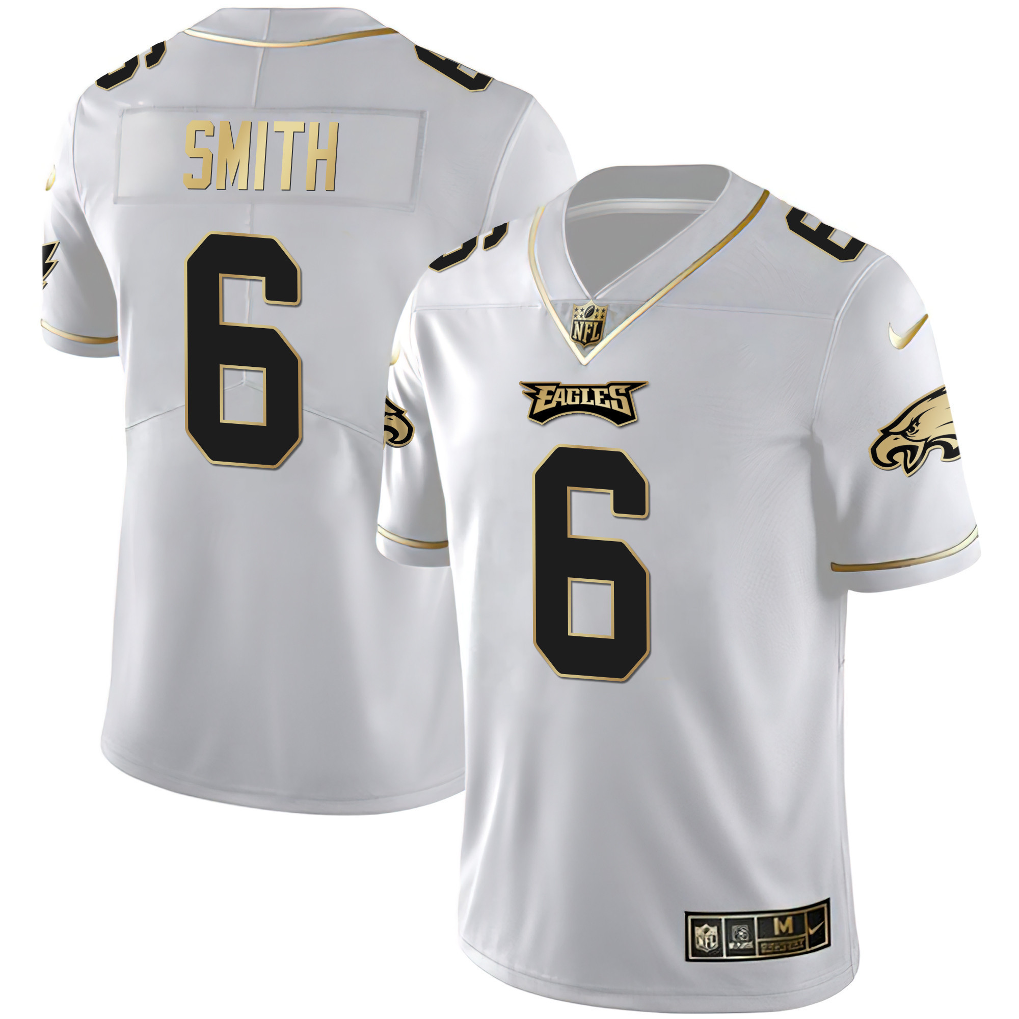 DeVonta Smith Youth's Philadelphia Eagles Gold & Split Vapor White Gold Jersey - All Stitched