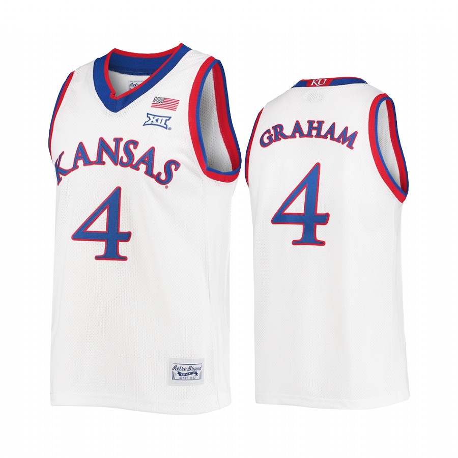Devonte' Graham Kansas Jayhawks White Jersey Commemorative Classic
