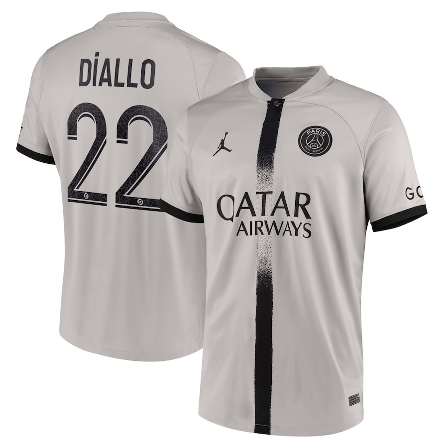 Diallo 22 Paris Saint-Germain 2022/23 Away Breathe Stadium Men Soccer Jersey – Black