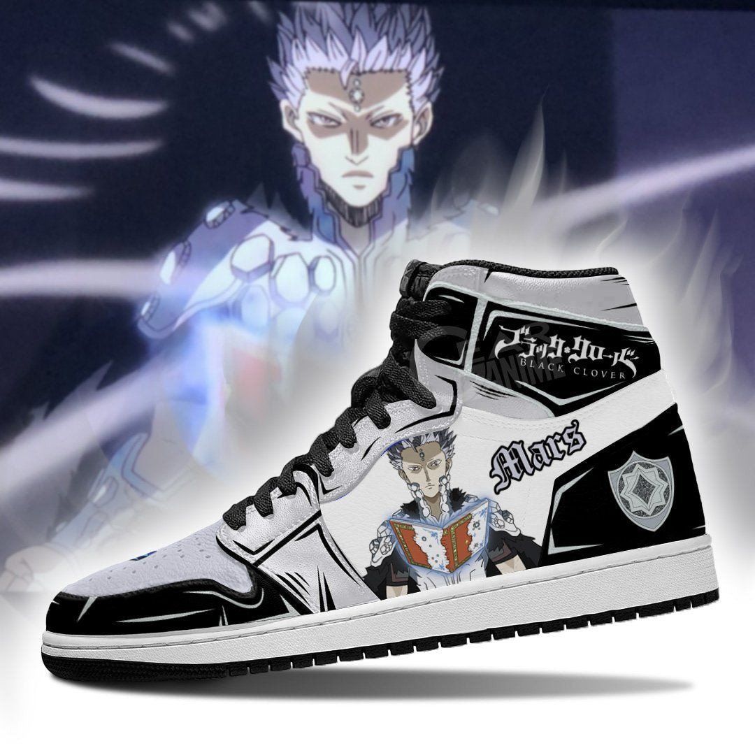 Diamond Kingdom Mars JD1s Sneakers Black Clover Anime Shoes, Air Jordan Hightop