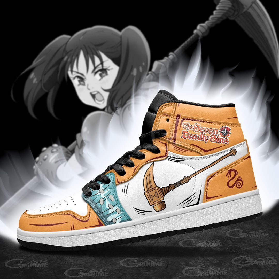 Diane Gideon JD1s Sneakers Seven Deadly Sins Anime Shoes, Air Jordan Hightop