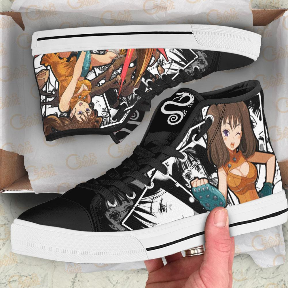 Diane High Top Shoes Custom Manga Anime Seven Deadly Sins Sneakers