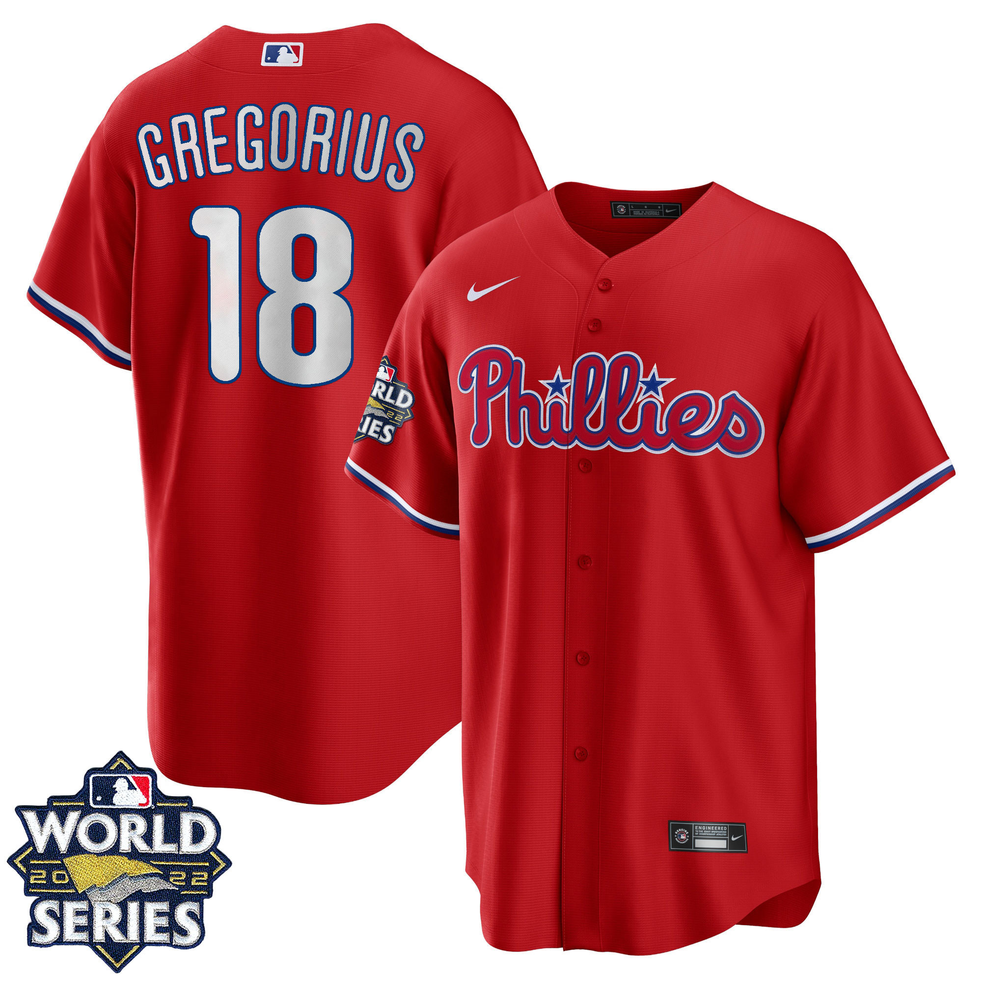 Didi Gregorius Men's Philadelphia Phillies 2022 World Series Red Alternate Player Cool Base Jersey - All Stitched