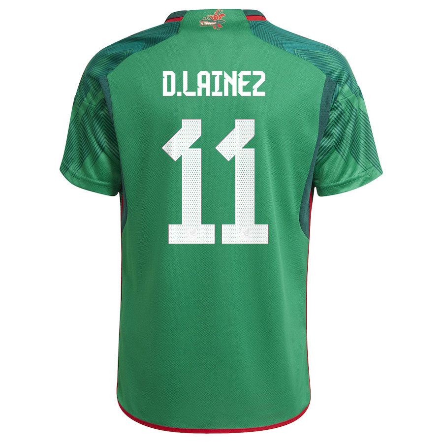 Diego Lainez 11 Mexico National Team FIFA World Cup Qatar 2022 Home Men Soccer Jersey With Patch