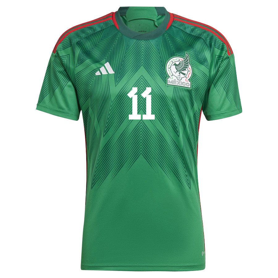 Diego Lainez 11 Mexico National Team FIFA World Cup Qatar 2022 Home Men Soccer Jersey With Patch
