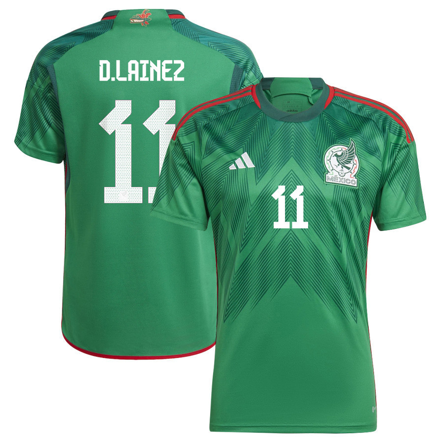 Diego Lainez 11 Mexico National Team Qatar World Cup 2022-23 – Green Home  Soccer Jersey