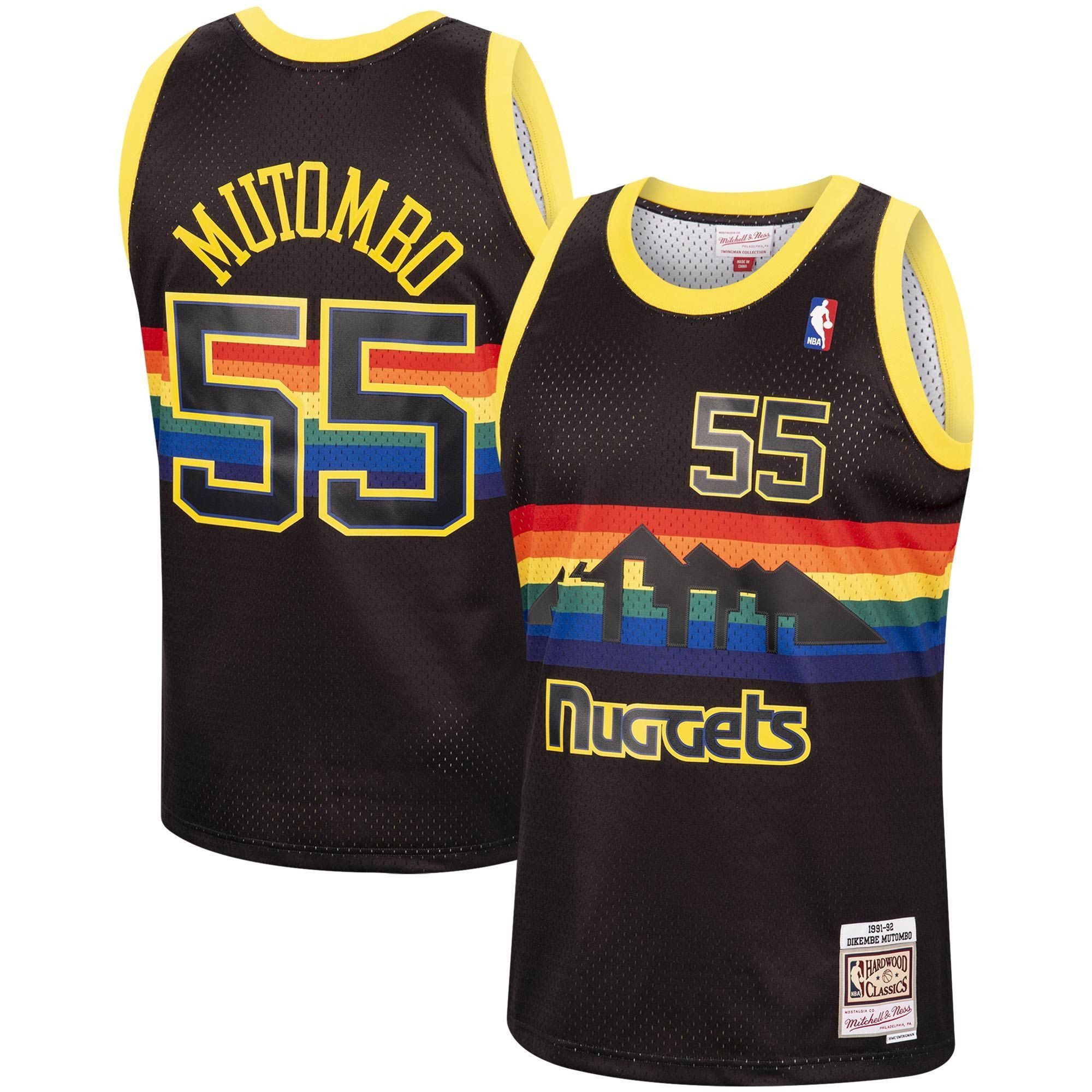 Dikembe Mutombo Denver Nuggets Mitchell &  Ness 1991-92 Hardwood Classics Reload Swingman Jersey – Black