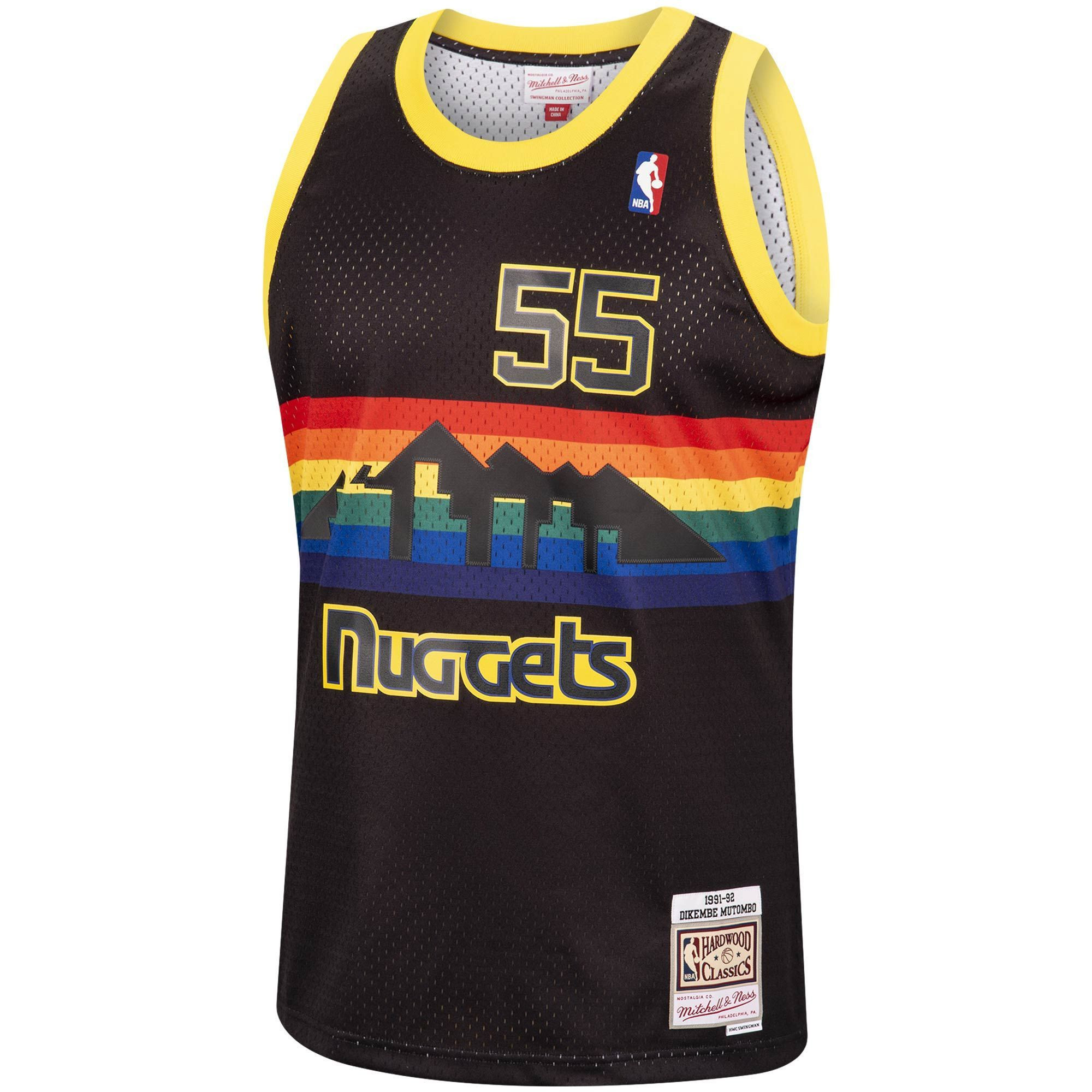 Dikembe Mutombo Denver Nuggets Mitchell &  Ness 1991-92 Hardwood Classics Reload Swingman Jersey – Black