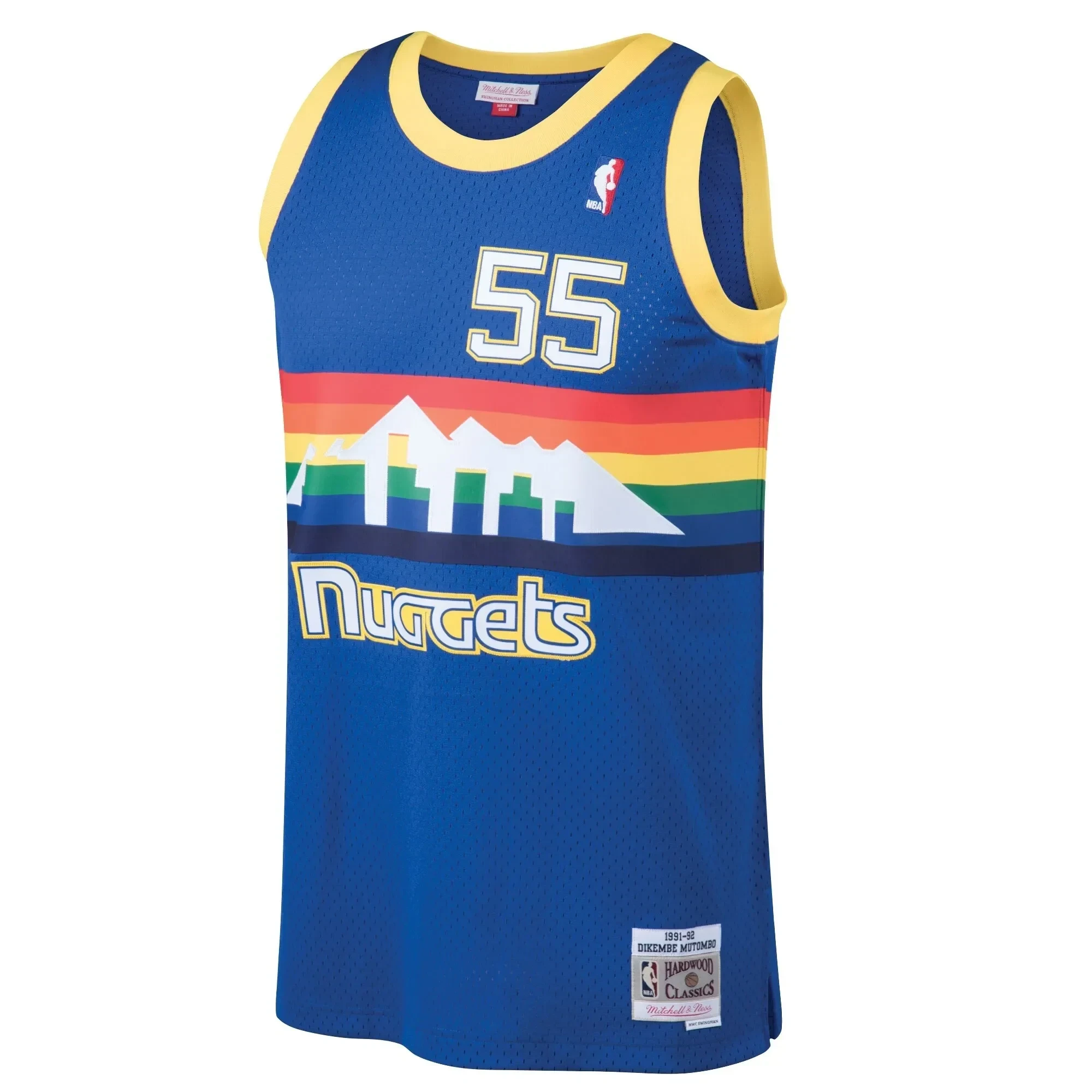 Dikembe Mutombo Denver Nuggets Mitchell &  Ness 1991-92 Hardwood Classics Swingman Jersey – Blue