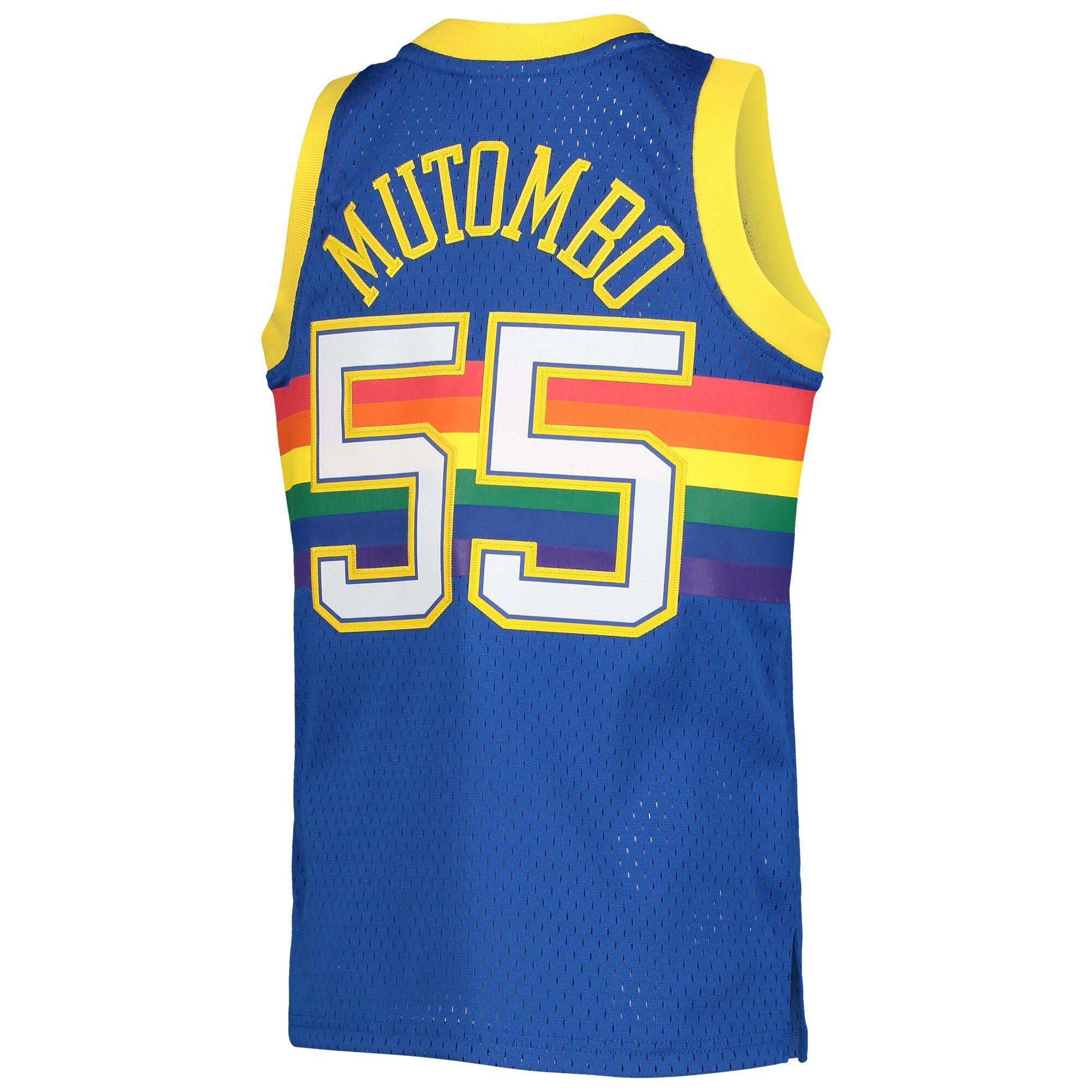 Dikembe Mutombo Denver Nuggets Mitchell &  Ness Youth 1991-92 Hardwood Classics Swingman Jersey – Royal