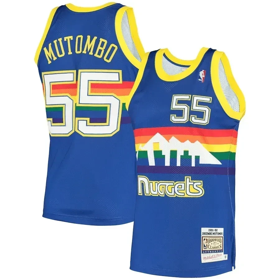 Dikembe Mutombo Denver Nuggets Mitchell & Ness 1991 Hardwood Classics Jersey – Royal