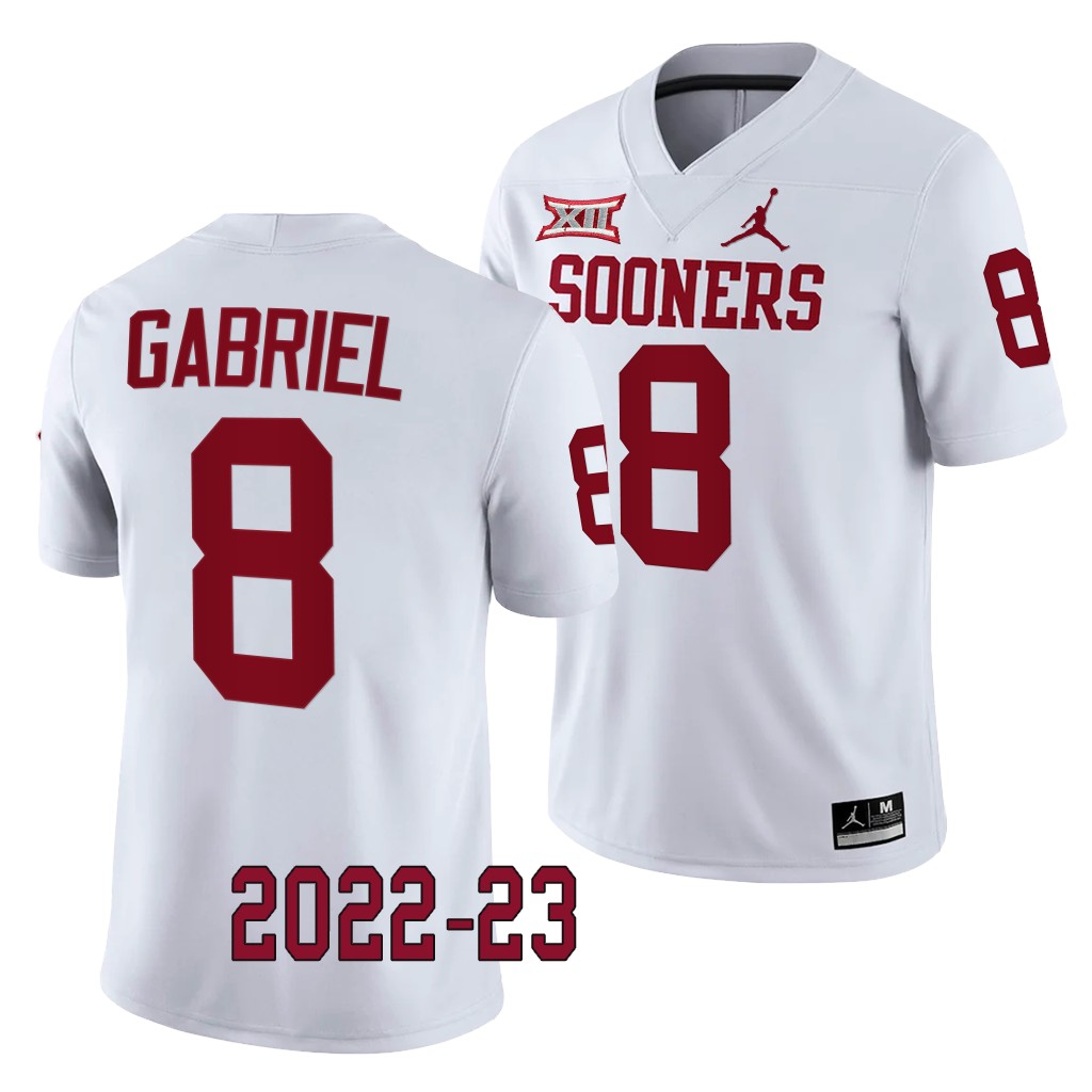 Dillon Gabriel Oklahoma Sooners 2022-23 College Game Jersey Men's White #8 Uniform