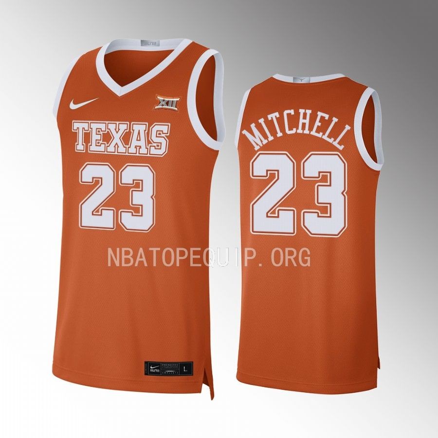 Dillon Mitchell Texas Longhorns Orange Jersey 2022-23 Limited