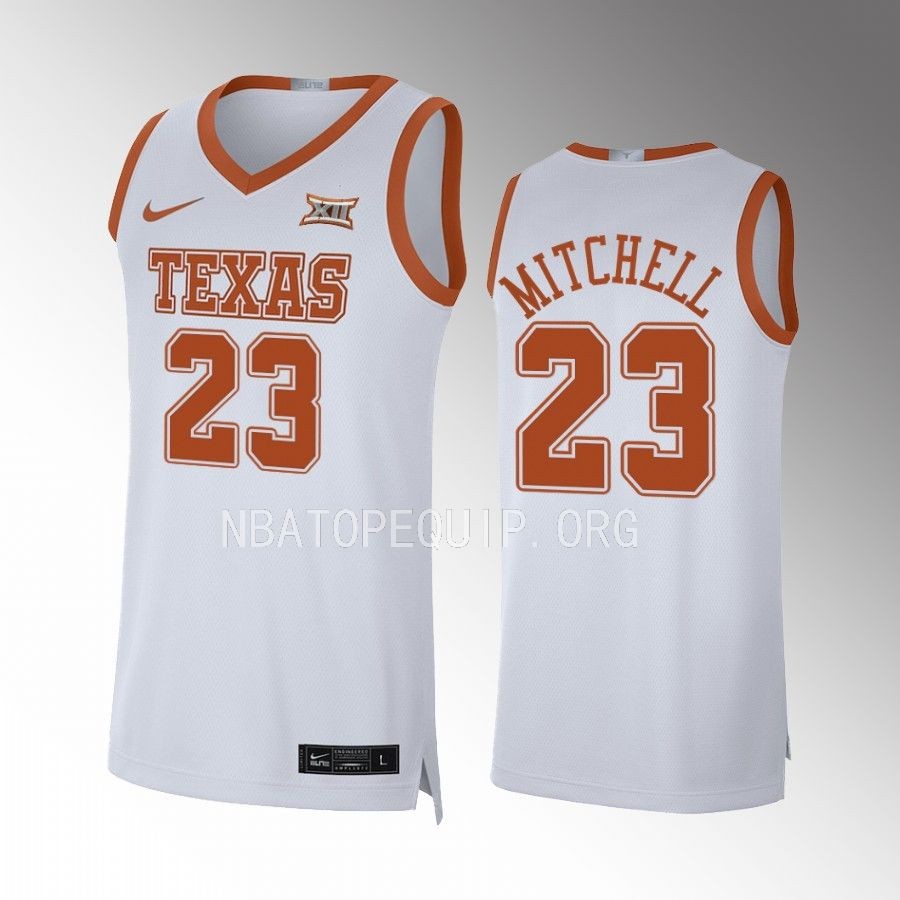 Dillon Mitchell Texas Longhorns White Jersey 2022-23 Limited