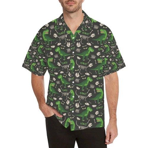 Dinosaur Pattern MenS All Over Print Hawaiian Shirt