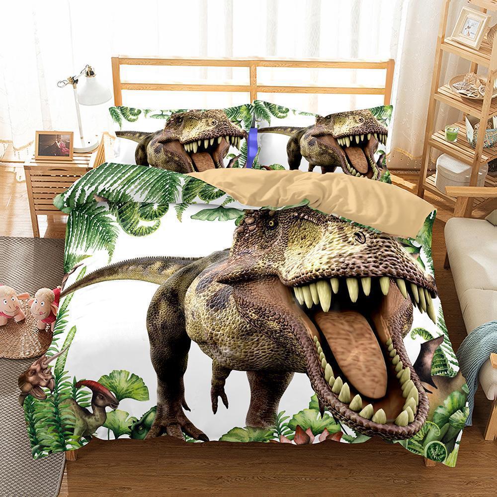 Dinosaur Theme Digital Printing Household Items Variousizes Quilt Cover 3D Customized Duvet Cover Bedding Set