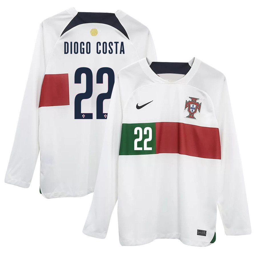Diogo Costa 22 Portugal 2022-23 Away Men Long Sleeve Soccer Jersey National Team World Cup Qatar