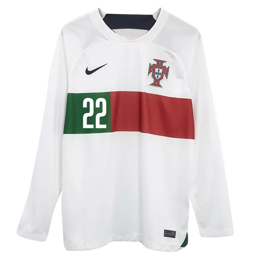 Diogo Costa 22 Portugal 2022-23 Away Men Long Sleeve Soccer Jersey National Team World Cup Qatar Patch
