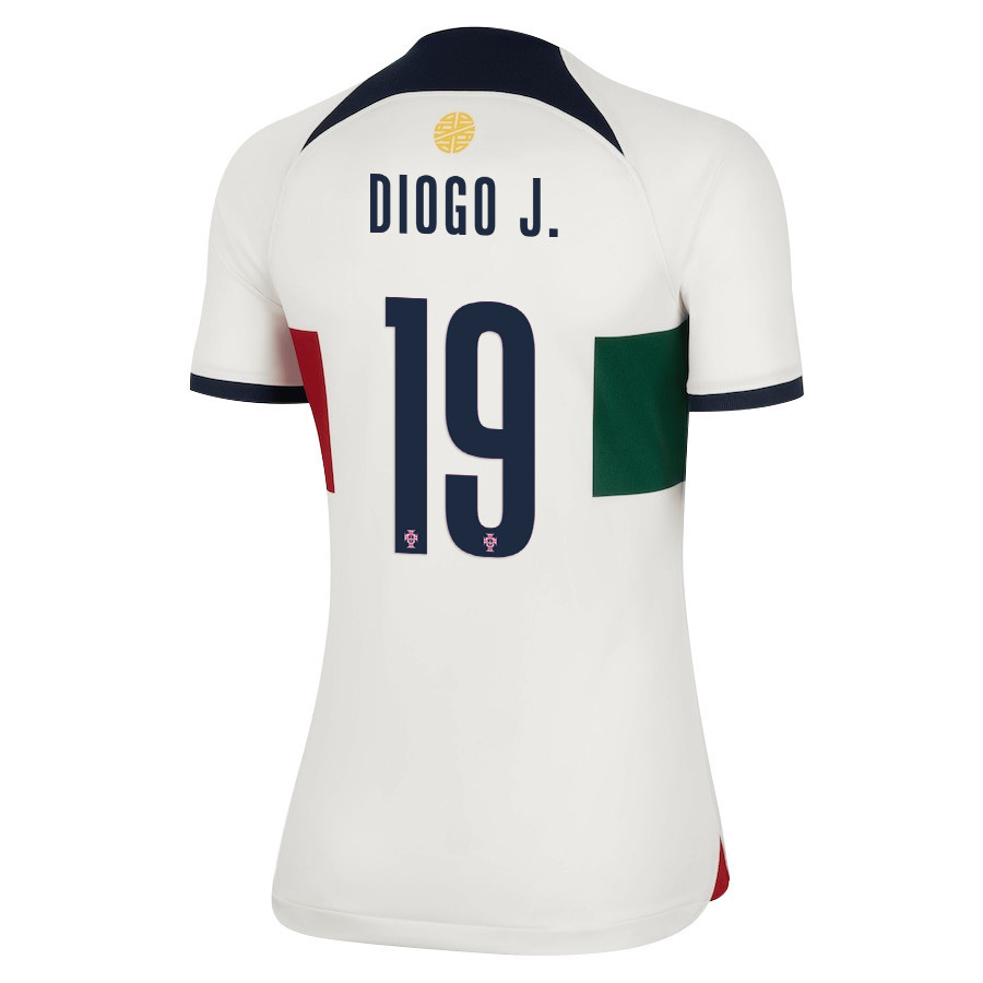 Diogo Jota 19 Portugal National Team 2022-23 Qatar World Cup Women Soccer Jersey – Away