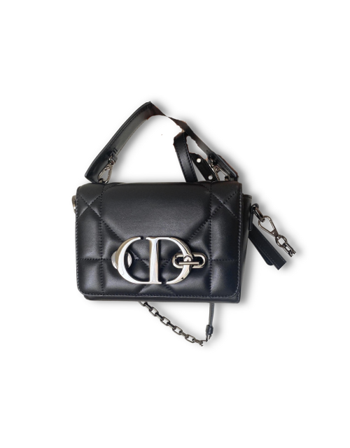 Dior 30 Montaigne Box Bag With Handle Black/White For Women 7in/17.5cmBNNA_