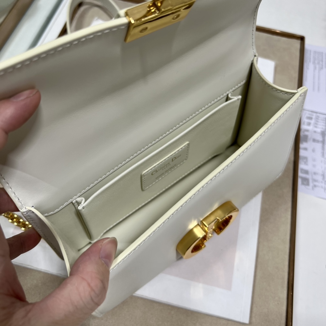 Dior 30 Montaigne East West Bag With Chain White/Pink/Black/Brown For Women 8.5in/21.5cmUHEL_