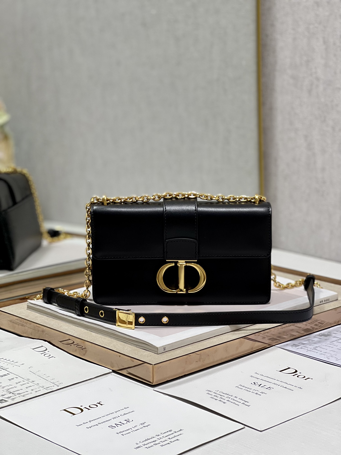 Dior 30 Montaigne East West Bag With Chain White/Pink/Black/Brown For Women 8.5in/21.5cmUHEL_