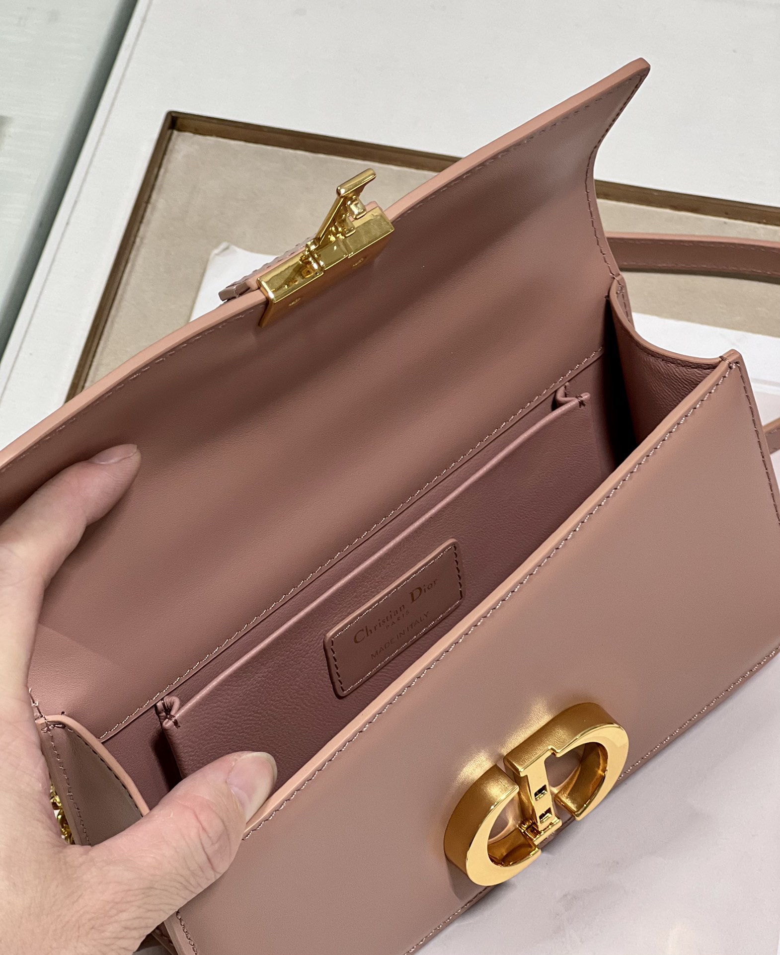 Dior 30 Montaigne East West Bag With Chain White/Pink/Black/Brown For Women 8.5in/21.5cmUHEL_