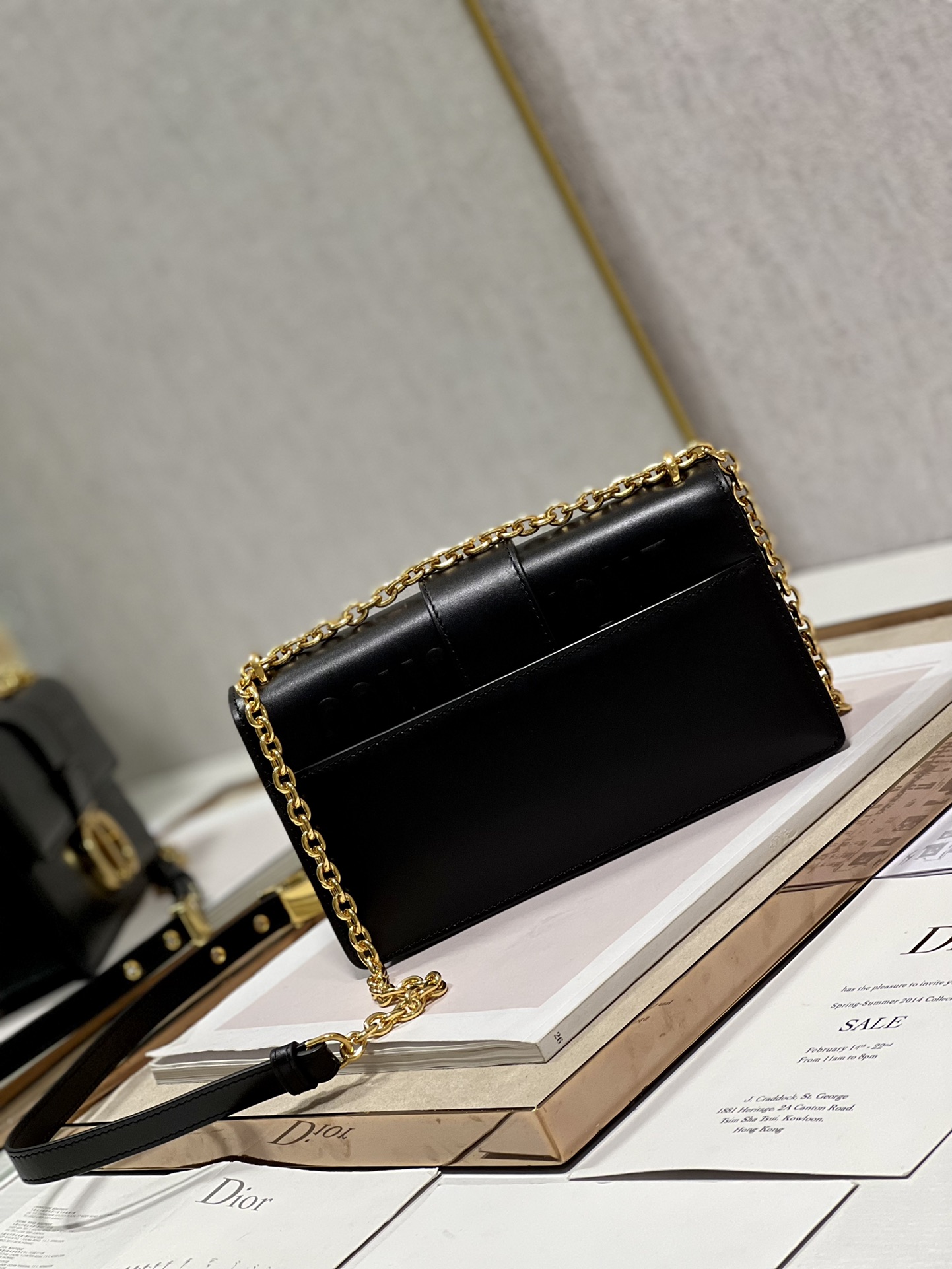 Dior 30 Montaigne East West Bag With Chain White/Pink/Black/Brown For Women 8.5in/21.5cmUHEL_