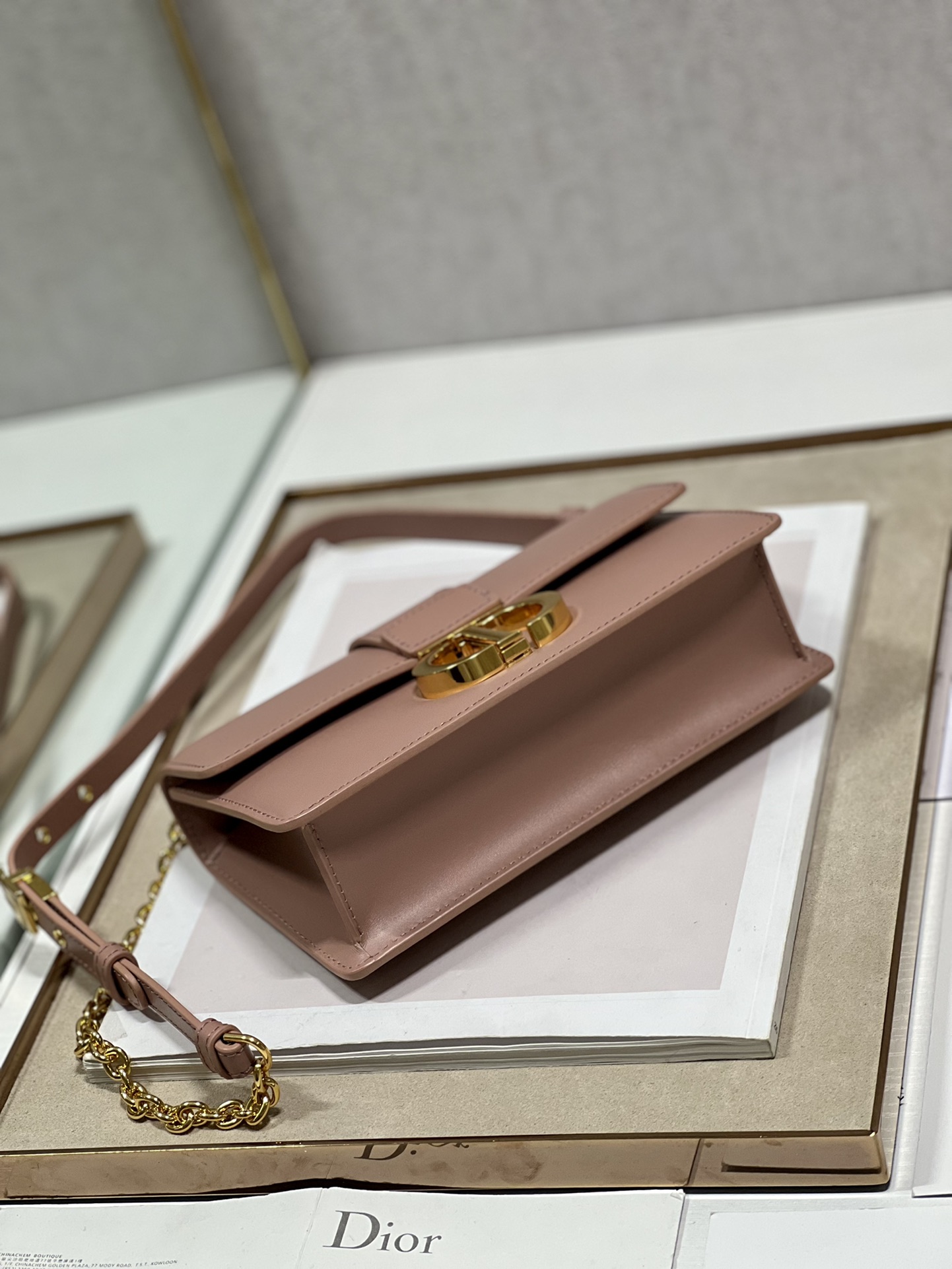 Dior 30 Montaigne East West Bag With Chain White/Pink/Black/Brown For Women 8.5in/21.5cmUHEL_