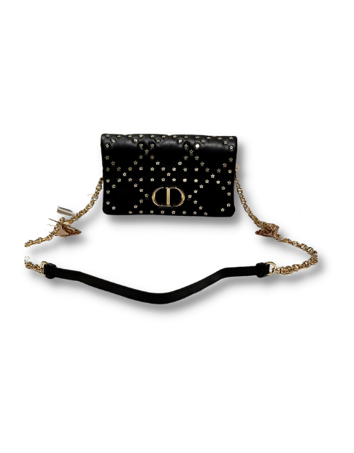 Dior Caro Macrocannage Pouch Black/White For Women 7.5in/19.5cmBNHH_