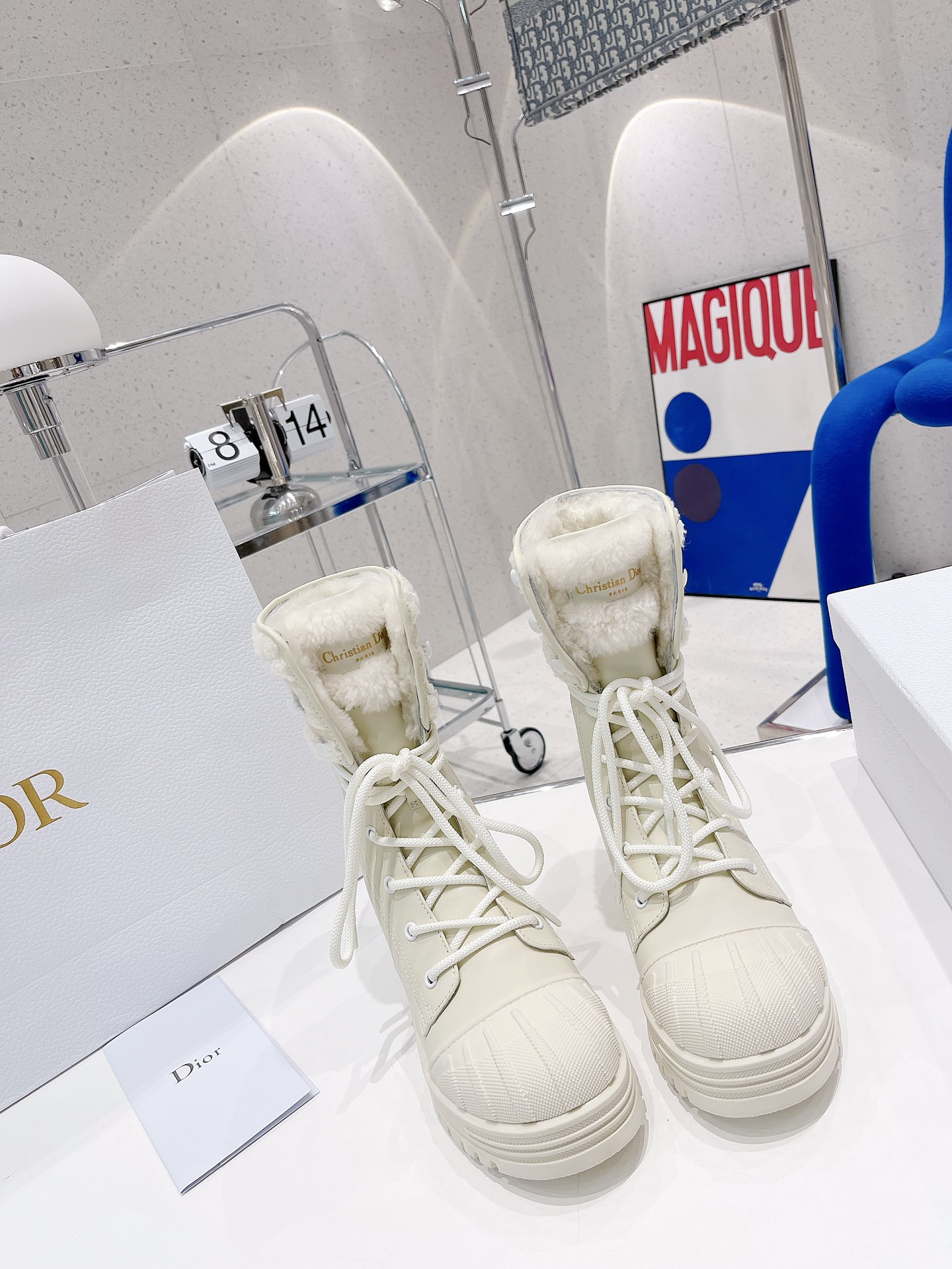 Dior CD D-Major Ankle Boots White For Women