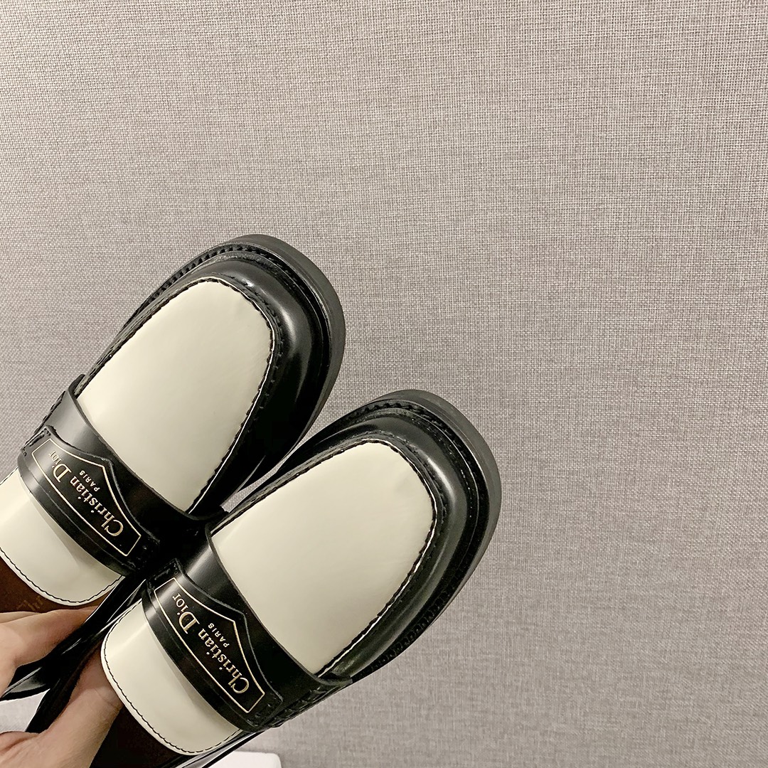 Dior CD Dior Boy Loafer Black And White For Women KDB759ACA_S11X
