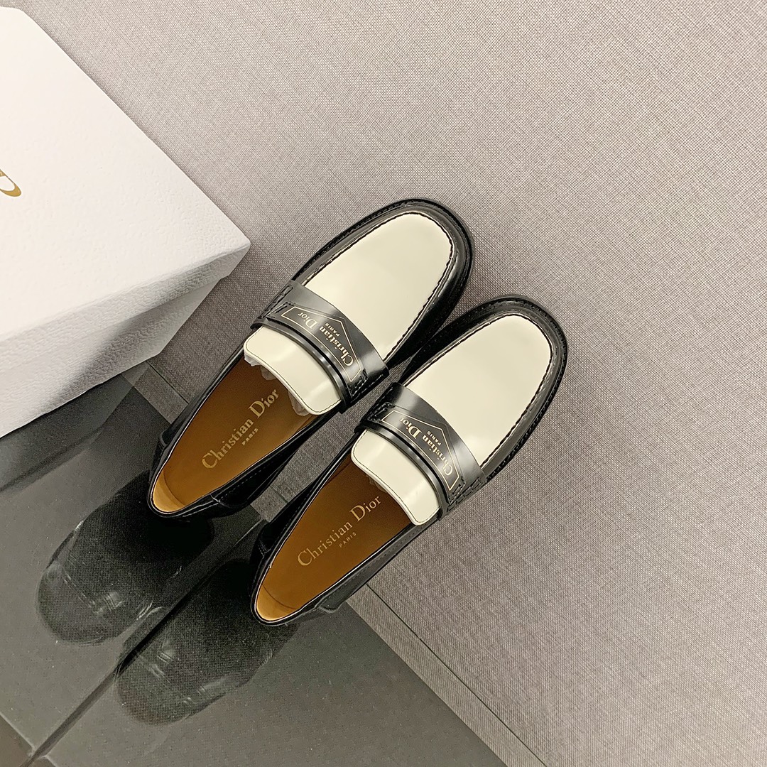 Dior CD Dior Boy Loafer Black And White For Women KDB759ACA_S11X