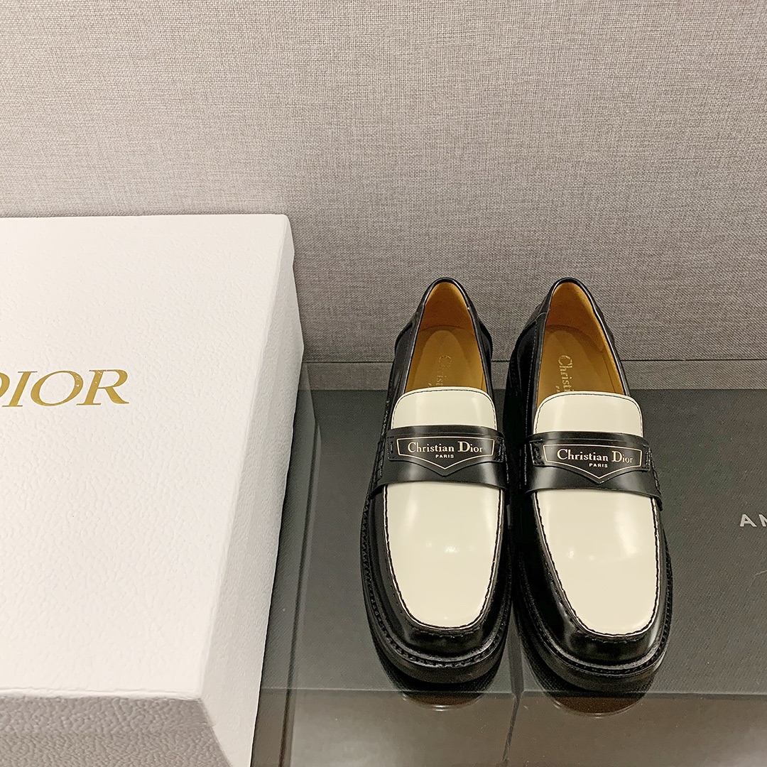 Dior CD Dior Boy Loafer Black And White For Women KDB759ACA_S11X