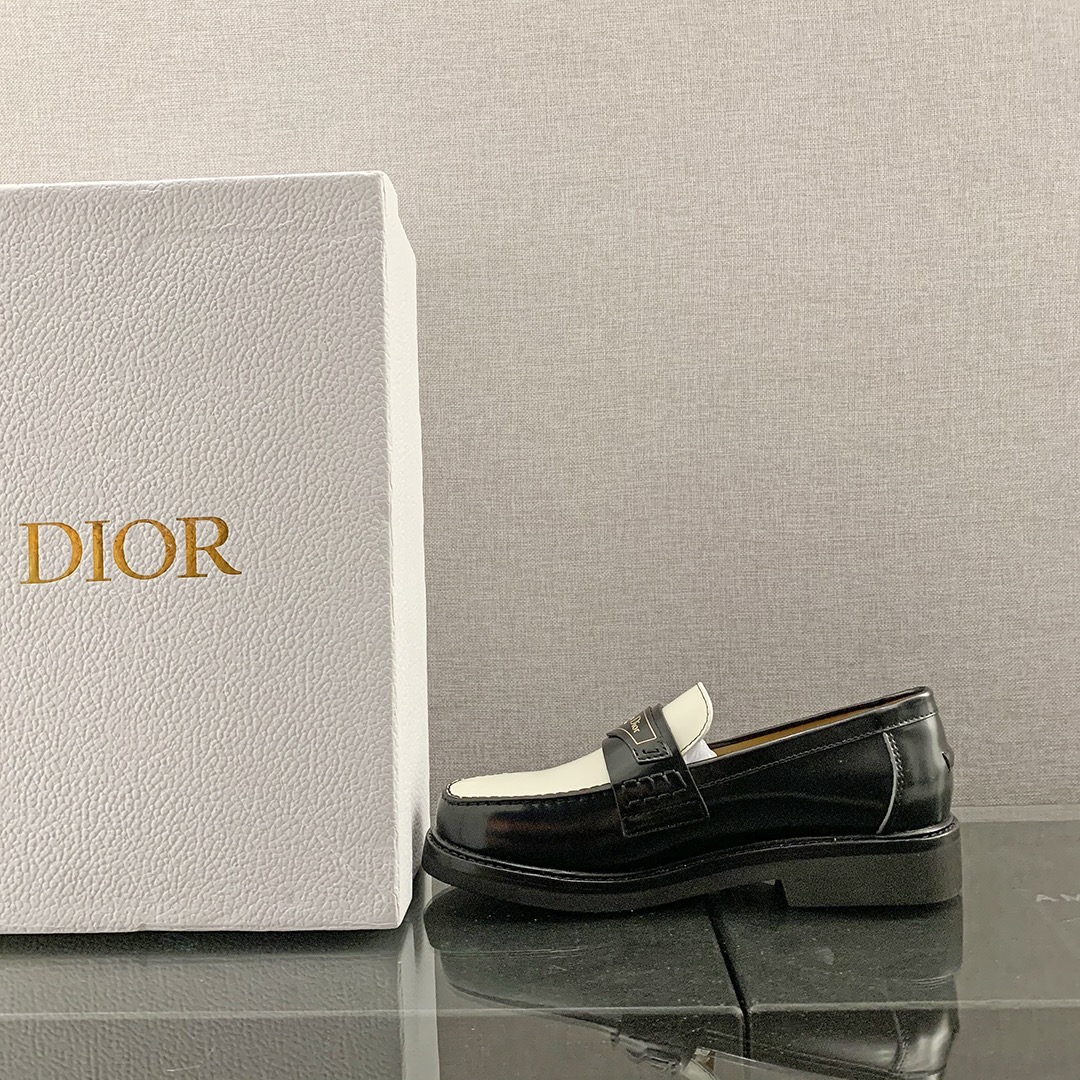 Dior CD Dior Boy Loafer Black And White For Women KDB759ACA_S11X