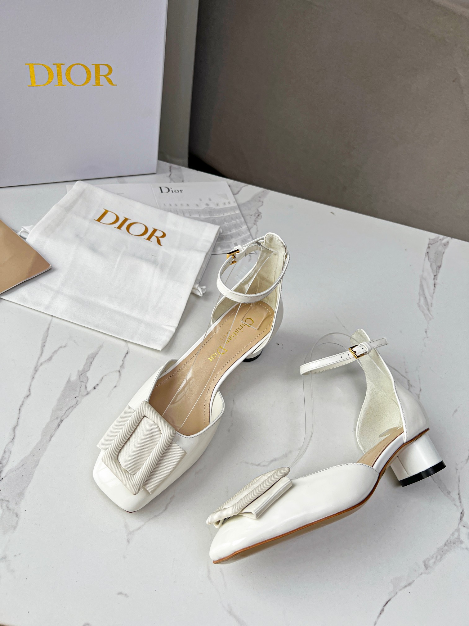 Dior CD Dior Idylle Ballet Pump White For Women 1.5 in / 3.5 cm