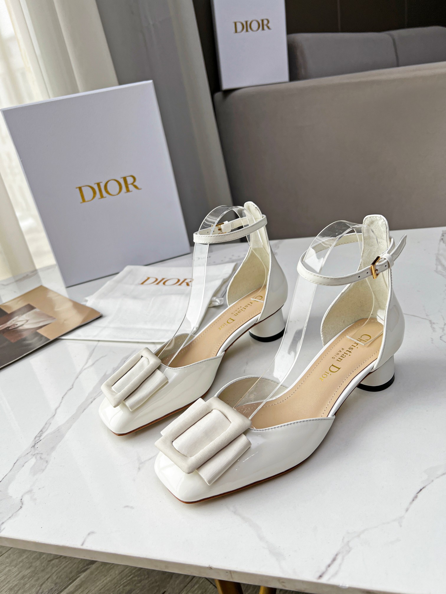 Dior CD Dior Idylle Ballet Pump White For Women 1.5 in / 3.5 cm
