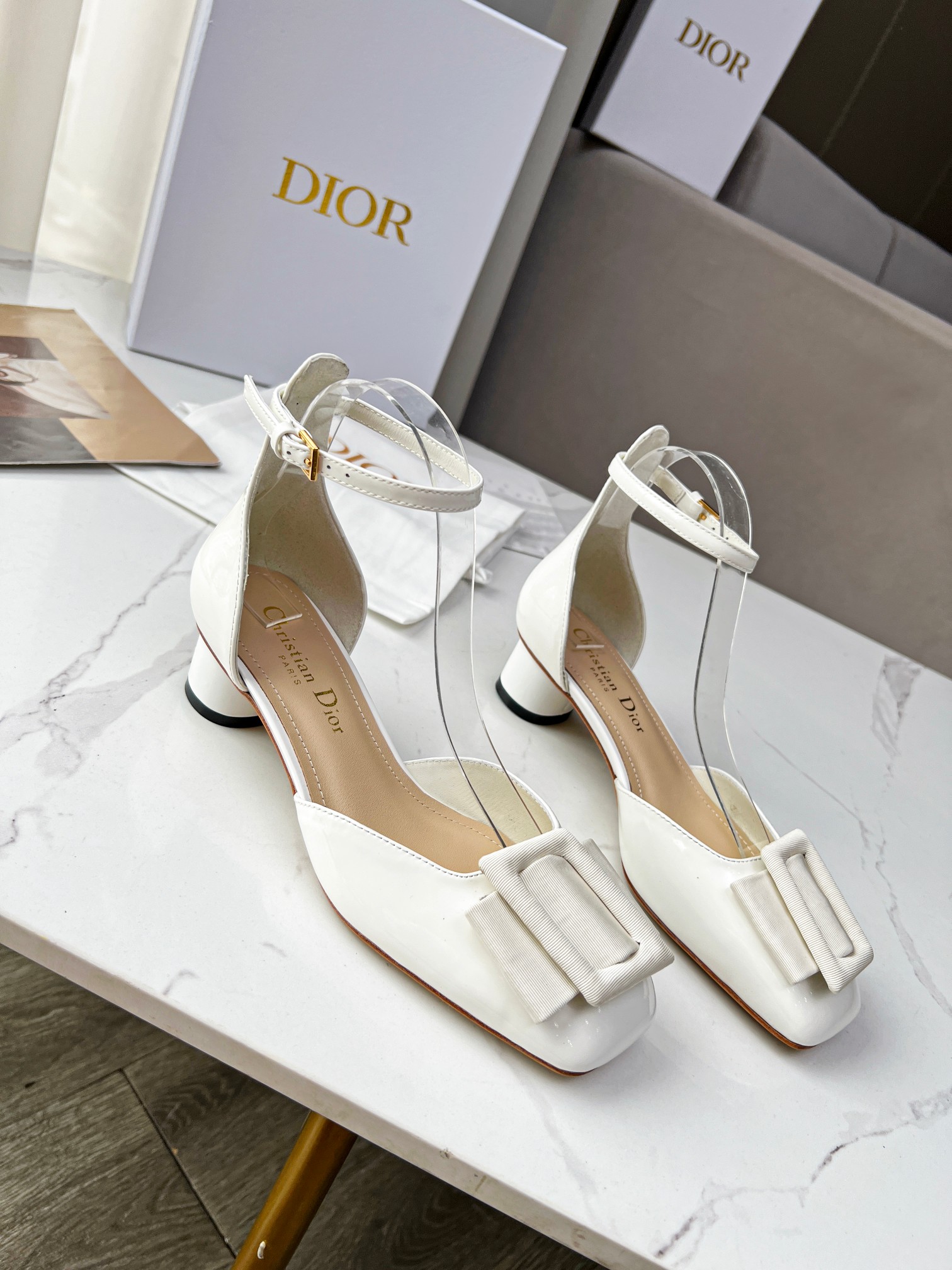 Dior CD Dior Idylle Ballet Pump White For Women 1.5 in / 3.5 cm