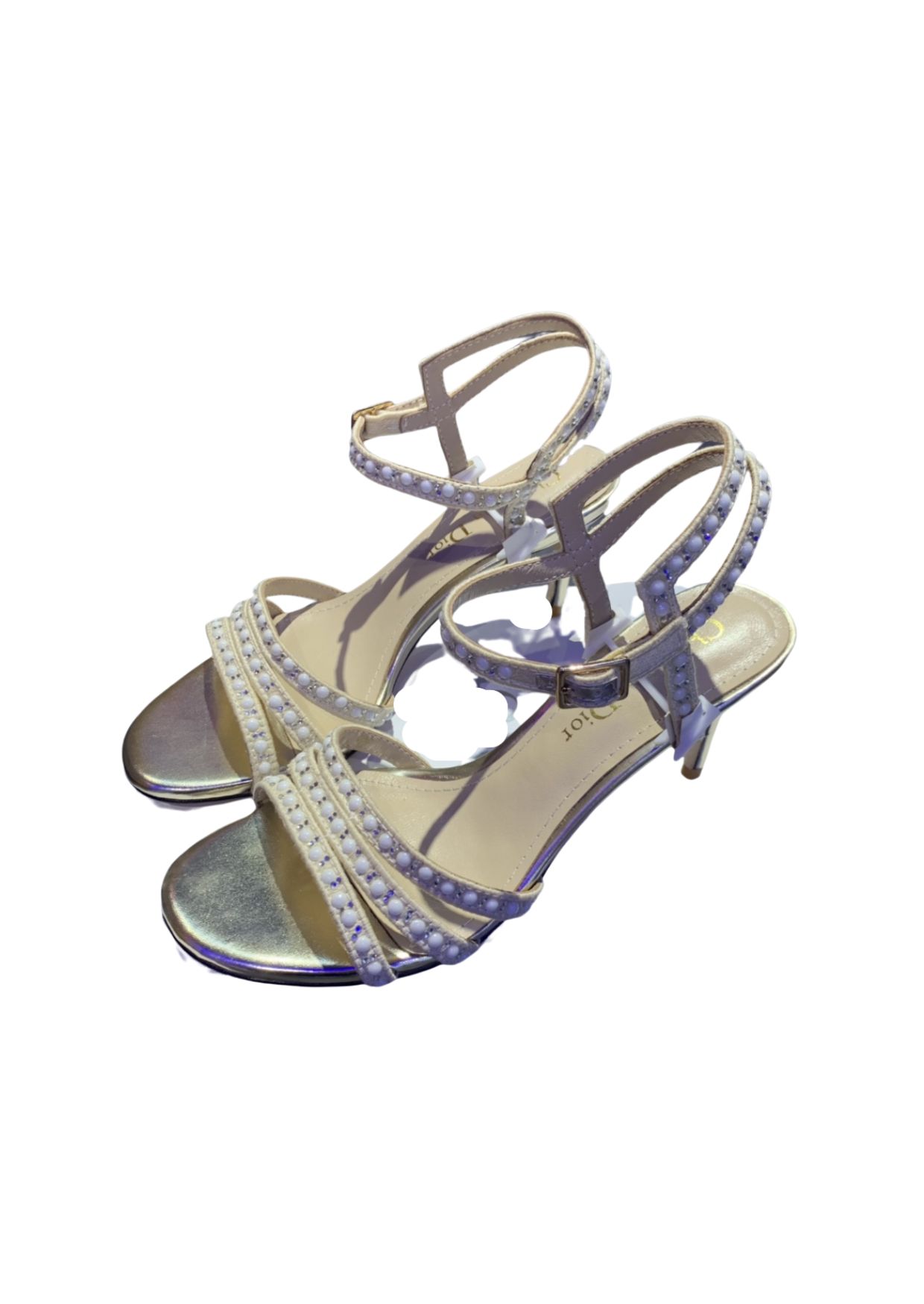 Dior CD Dway Heeled Sandal Gold For Women 2.5 in / 6.5 cm