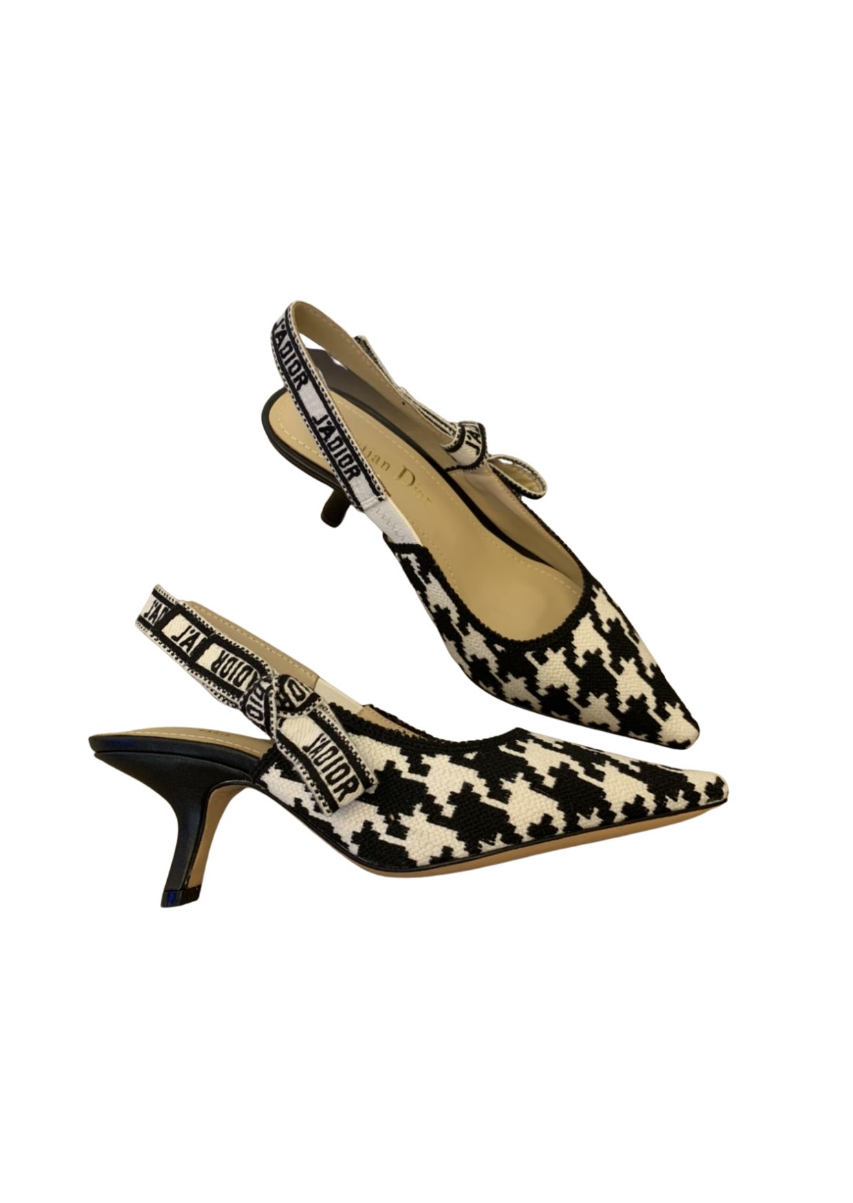 Dior CD J’Adior Slingback Pump Black And White For Women 2.6 in / 6.5 cm