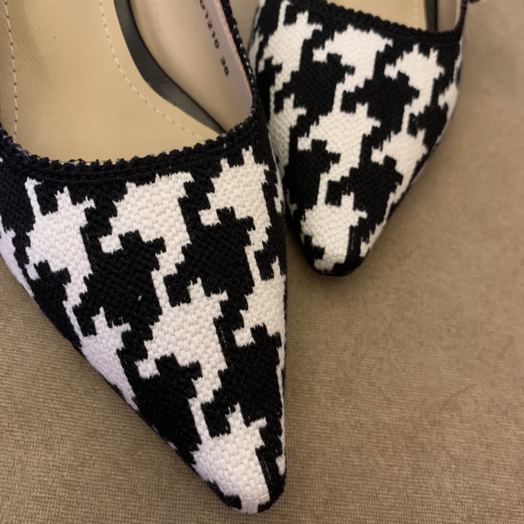 Dior CD J’Adior Slingback Pump Black And White For Women 2.6 in / 6.5 cm