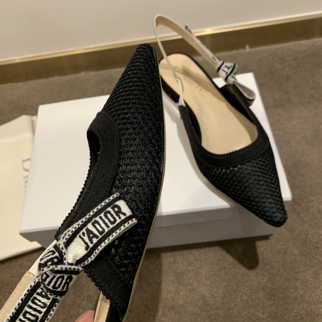 Dior CD J’Adior Slingback Pump Black For Women 0.6 in / 1.5 cm