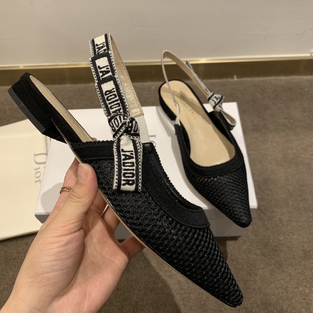 Dior CD J’Adior Slingback Pump Black For Women 0.6 in / 1.5 cm