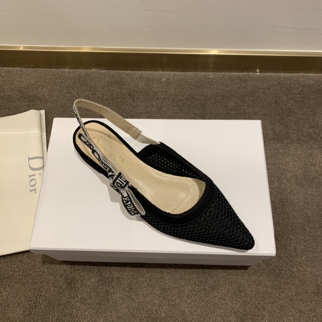 Dior CD J’Adior Slingback Pump Black For Women 0.6 in / 1.5 cm