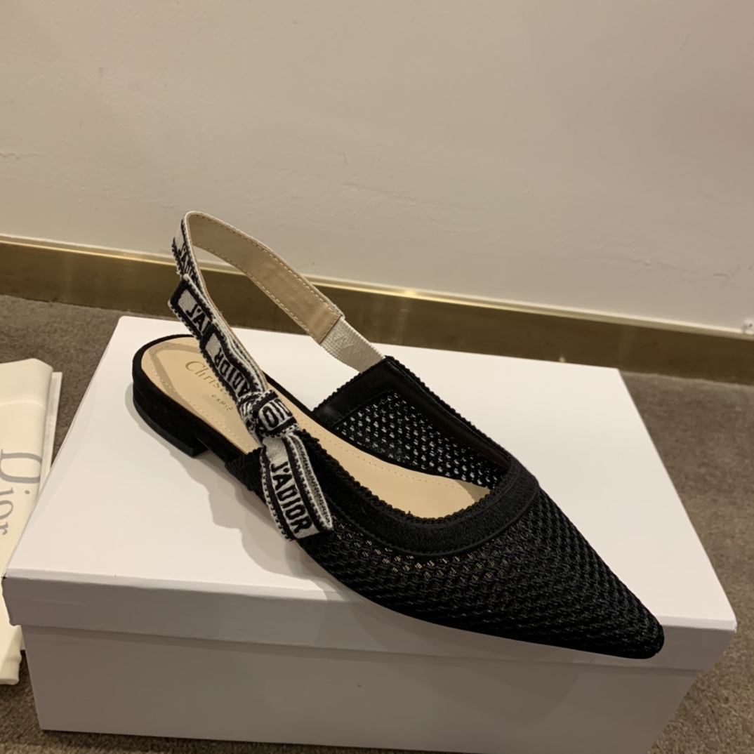 Dior CD J’Adior Slingback Pump Black For Women 0.6 in / 1.5 cm