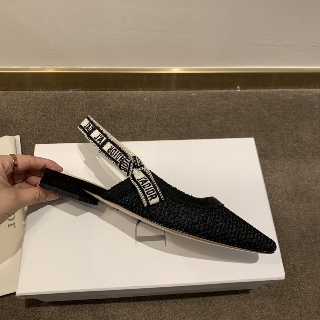 Dior CD J’Adior Slingback Pump Black For Women 0.6 in / 1.5 cm