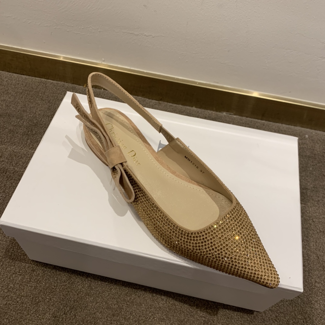 Dior CD J’Adior Slingback Pump Gold For Women 0.6 in / 1.5 cm